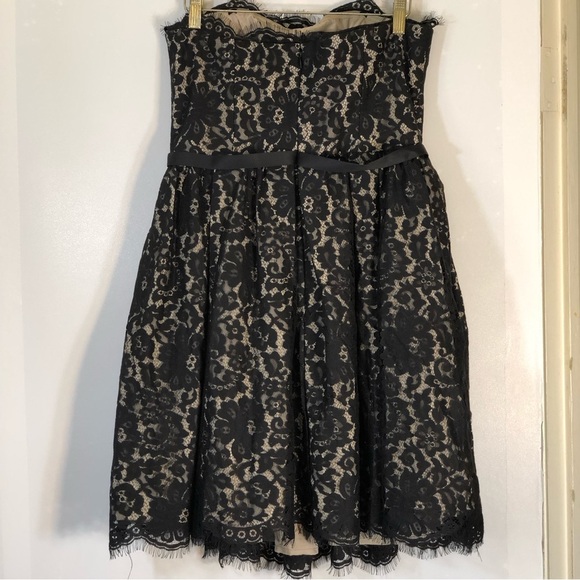 Liberated & Free Black Chantilly Lace Strapless Cocktail Party Dress - Picture 10 of 16